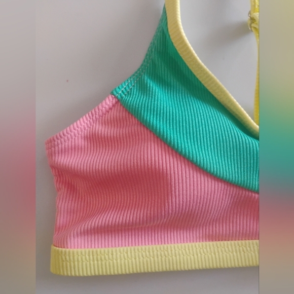 ZAFUL V-Neck Ribbed Bikini Top Swimwear - Light Yellow - Picture 6 of 12